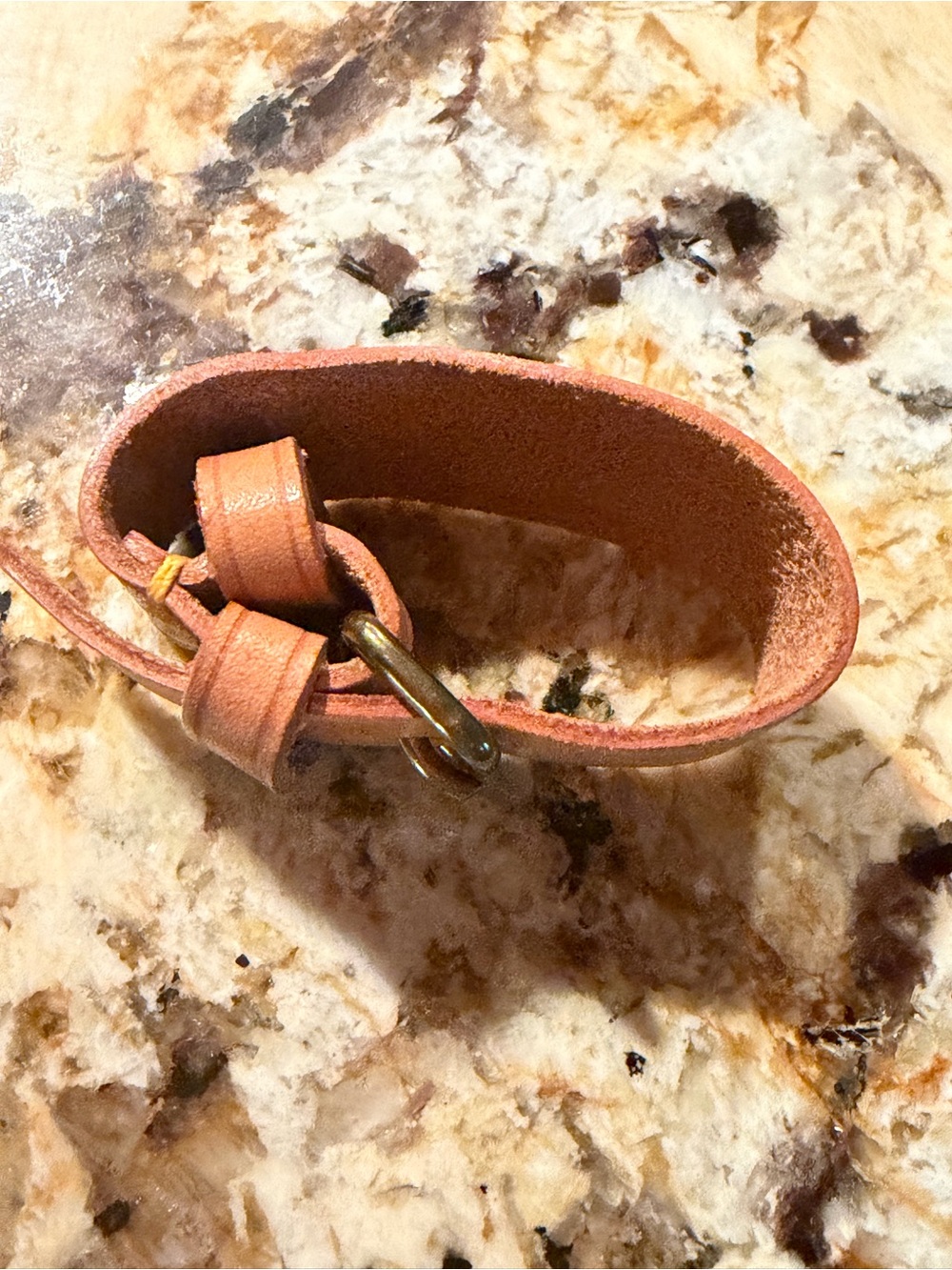 Louis Vuitton Tan Leather Wrap Bracelet with Brass Buckle - Picture 5 of 7